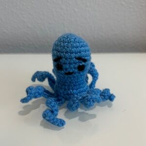 Blue Crochet Octopus Toy
